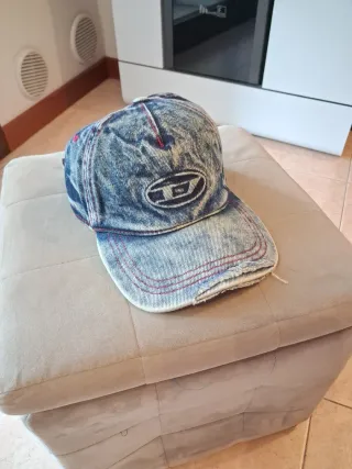 Cappellino Diesel Denim Blu Distressed