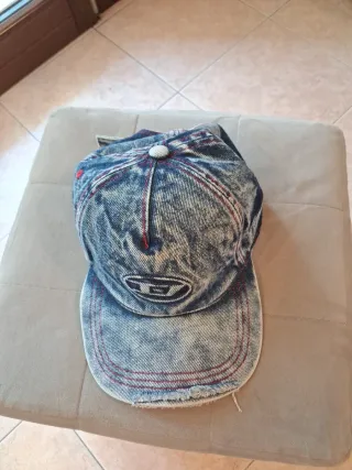 Cappellino Diesel Denim Blu Distressed