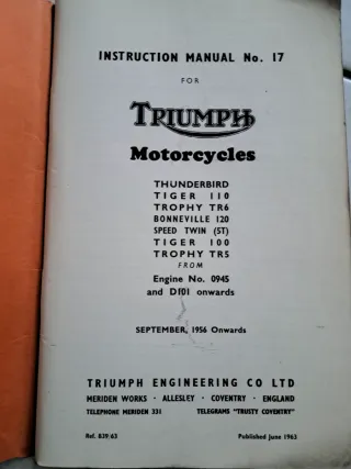 Manuale modelli Triumph