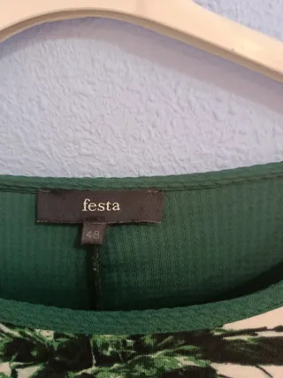 Vestido verde estampado talla 48