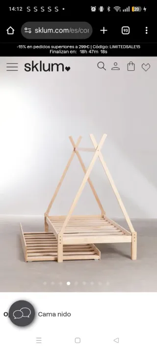 Cama nido de madera de la marca sklum. NO SE ENVIA