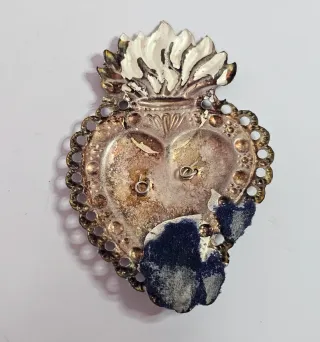 Ex voto Sacro Cuore metallo argentato