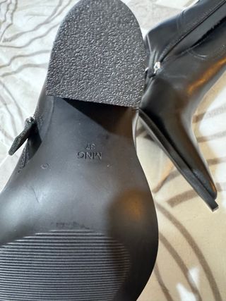 Botas Mango Talla 37 Negras Piel Nuevas