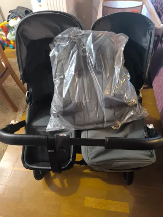 Carro bebe bugaboo gemelar verde