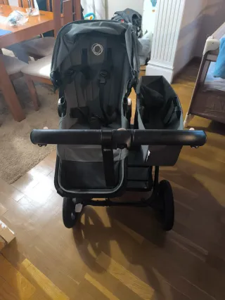 Carro bebe bugaboo gemelar verde