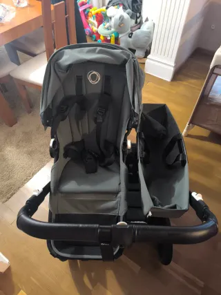 Carro bebe bugaboo gemelar verde