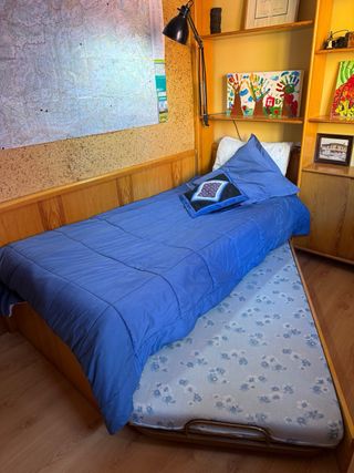 2 Camas Nido Madera Maciza + somieres y colchones.