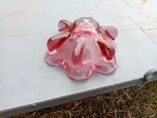 Cuenco cristal Murano rosa vintage