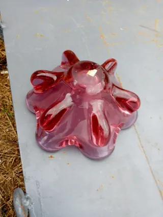 Cuenco cristal Murano rosa vintage