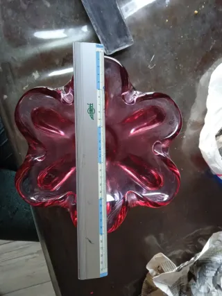 Cuenco cristal Murano rosa vintage