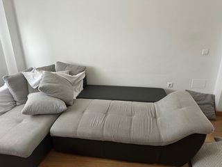 Sofá Gris 3 Plazas con Chaiselonge