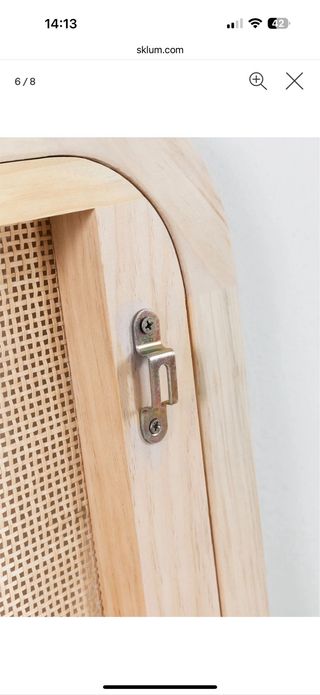 Cabecero Cama 135cm Madera y Ratán SKLUM