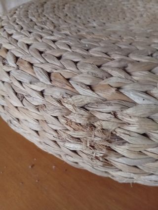 Puff redondo mimbre natural