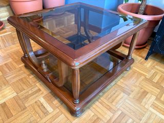 Mesa de centro madera y cristal
