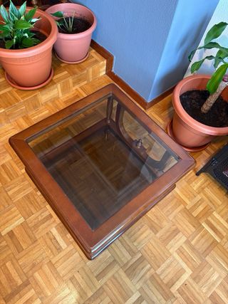 Mesa de centro madera y cristal