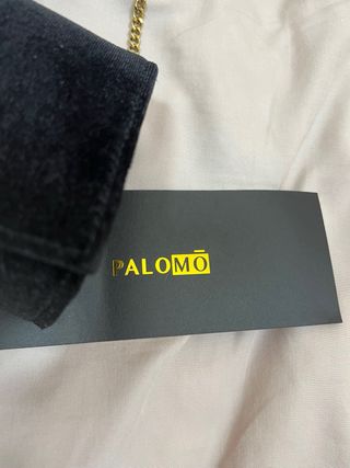 Bolso Palomo ante negro con cadena dorada