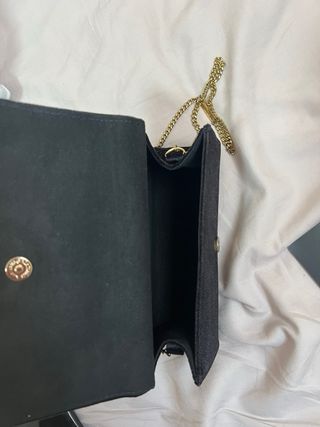 Bolso Palomo ante negro con cadena dorada