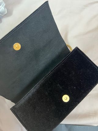 Bolso Palomo ante negro con cadena dorada