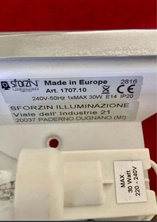 Lampada LED Vetro Design Argento Bianco