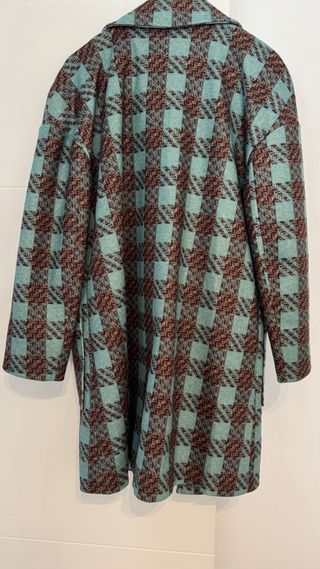 Abrigo Trucco Lana Cuadros Talla S