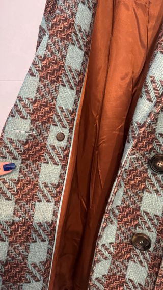 Abrigo Trucco Lana Cuadros Talla S