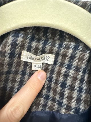 Abrigo mujer cuadros talla M (13-14)