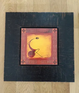 Set 3 Quadretti Etnici Legno Marrone