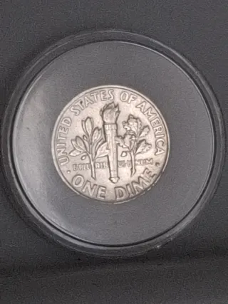 Moneda 10 Centavos Plata 1964 ( One Dime)