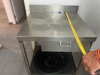 Mesa de trabajo cocina INOX con cajón