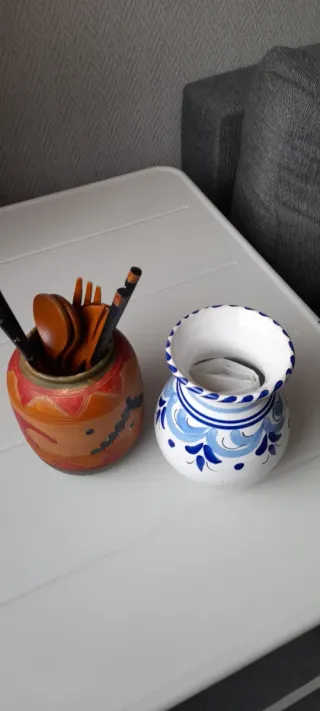 Conjunto 2 jarrones cerámica