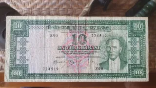 Billete 10 Liras Turcas República de Turquía
