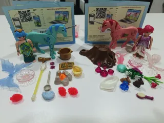 DOS Playmobil Hada con Unicornio y Accesorios