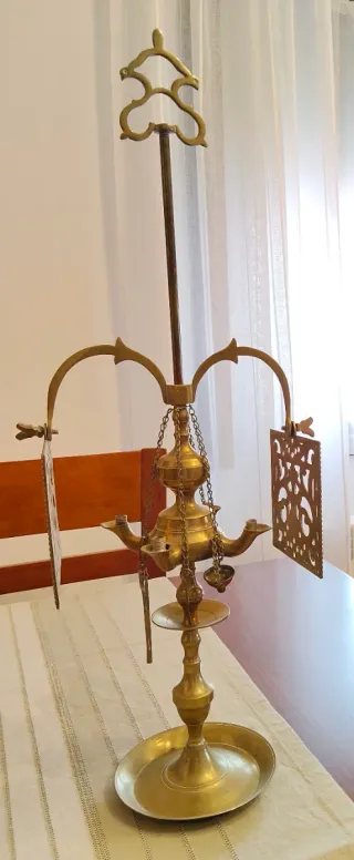 Lámparas de aceite antiguas dorada coleccionista