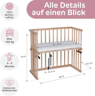 babybay Maxi - Cuna de colecho, Madera Natural