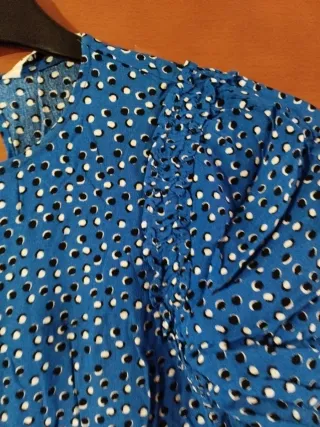 Vestido azul estampado mujer