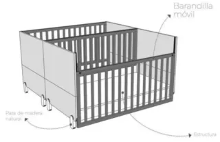 Cuna gemelar convertible en camas