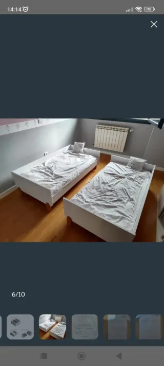 Cuna gemelar convertible en camas