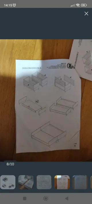 Cuna gemelar convertible en camas