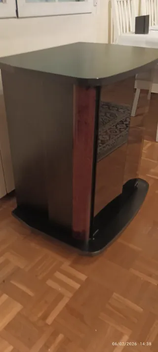 Mueble TV cristal y madera