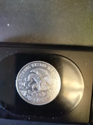 Moneda Plata 25 Pesos Mexicanos 1968