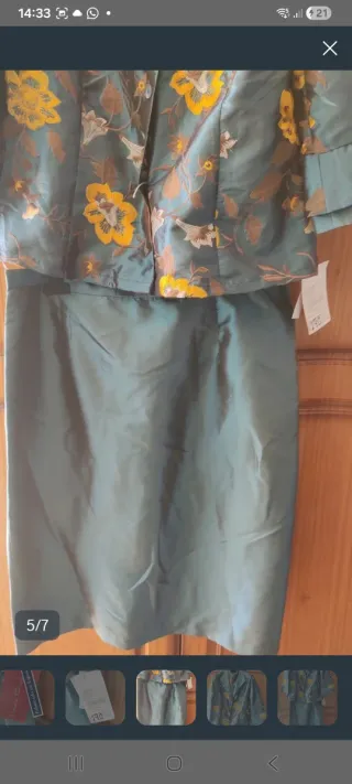 Elegante traje DANIELI verde floral