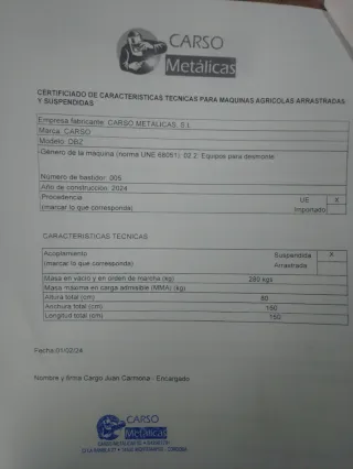 Desbrozadora CARSO para tractor