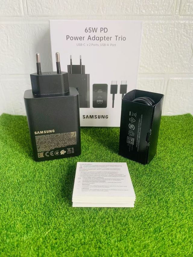 Cargador Samsung 65W PD Adaptador Trio + Cable
