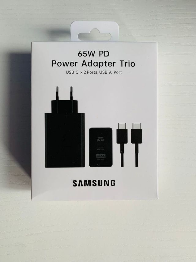 Cargador Samsung 65W PD Adaptador Trio + Cable