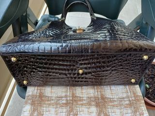 Borsa artigianale effetto coccodrillo