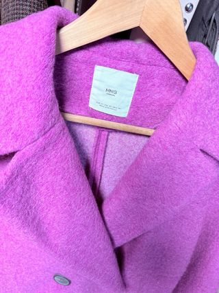 Abrigo Mango Lana Rosa Malva