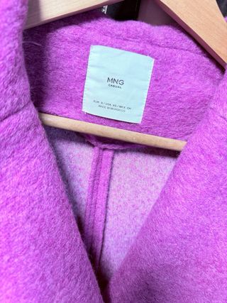 Abrigo Mango Lana Rosa Malva