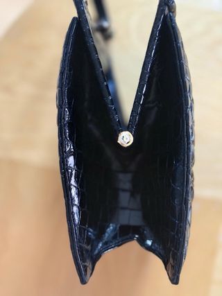 Bolso Loewe Piel Cocodrilo Negro