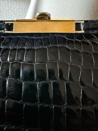 Bolso Loewe Piel Cocodrilo Negro