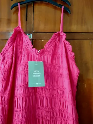 Vestido rosa fruncido sin estrenar